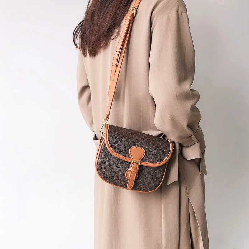 Quality Splite Leather Crossbody Bag For Women Half Round Saddle Crossbody Retro Shoulder Bags Famous Brand Designer Satchels