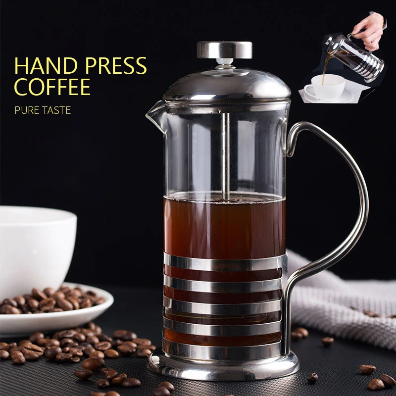 Stainless Steel Glass Teapot Durable French Coffee Tea Practical Moka Coffee Pot 50/600ml Coffeeware Portable Espresso Maker pot