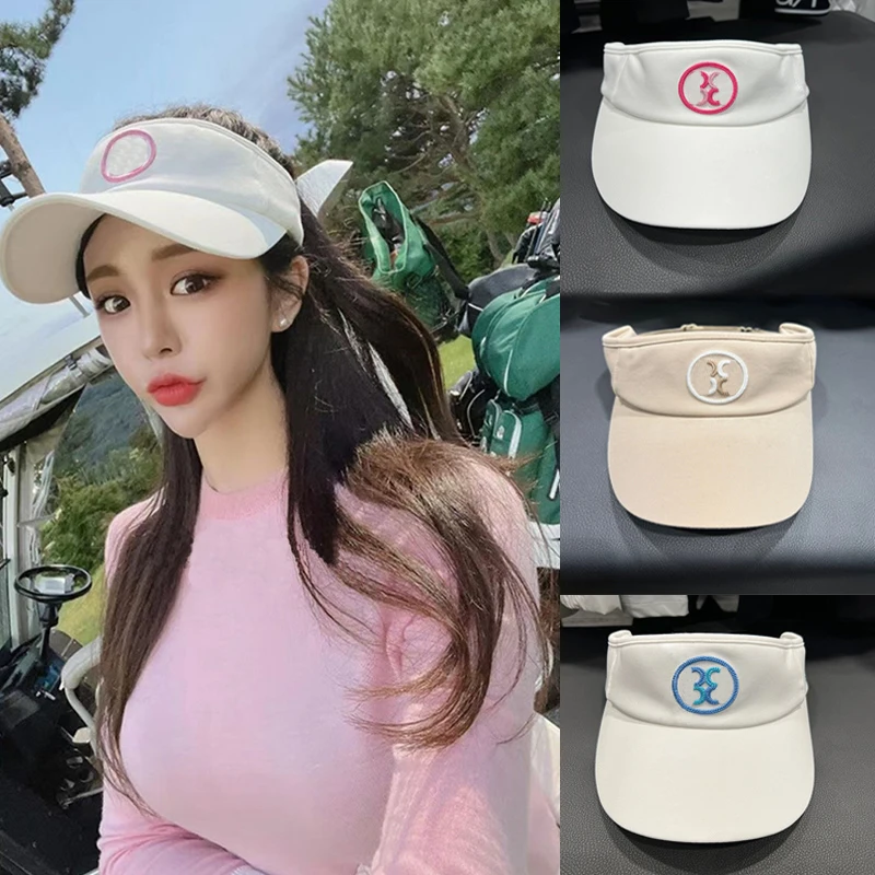 

Summer Golf Hat for Women White Empty Top Ladies Cap Sun Visor Khaki Hat Outdoor Sports Cap