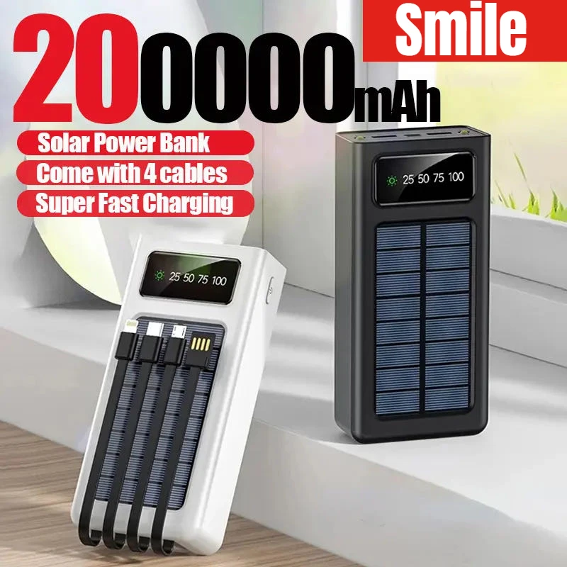 Внешний аккумулятор со встроенным 4 кабелями 500000 мАч