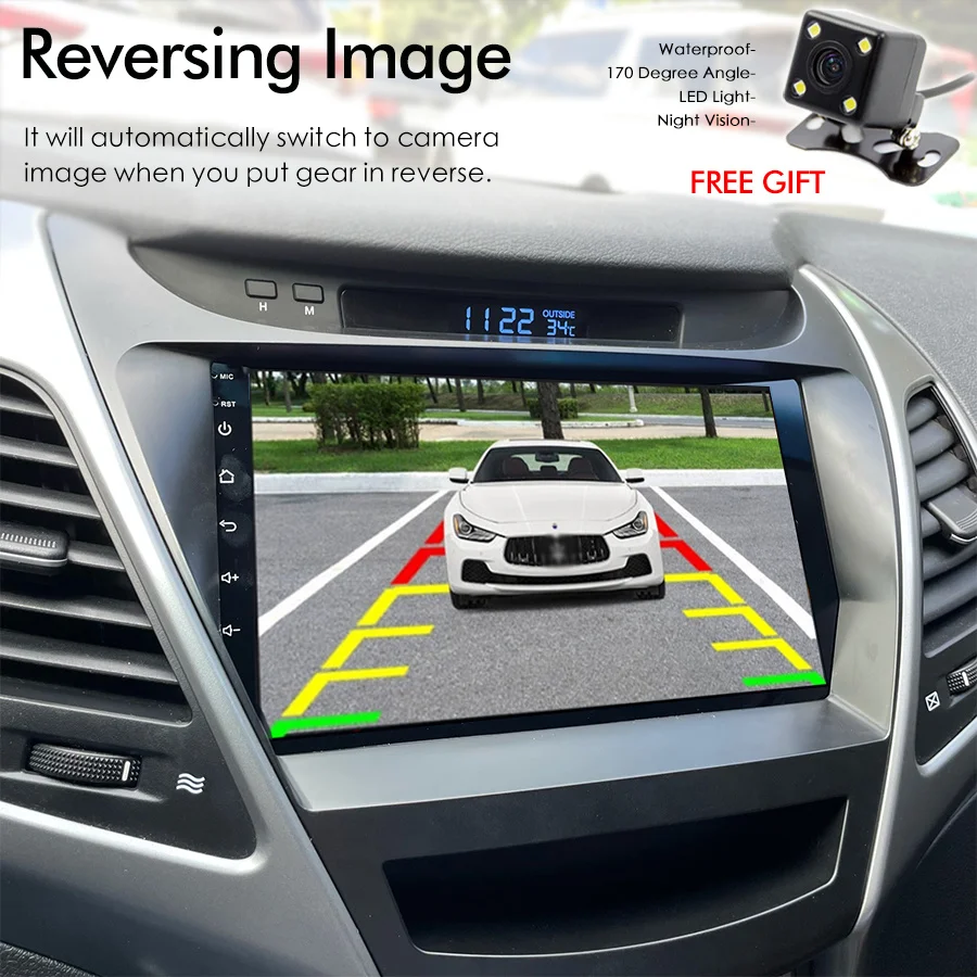 Автомагнитола Android 12 с GPS-навигацией и большим сенсорным экраном мультимедиа для