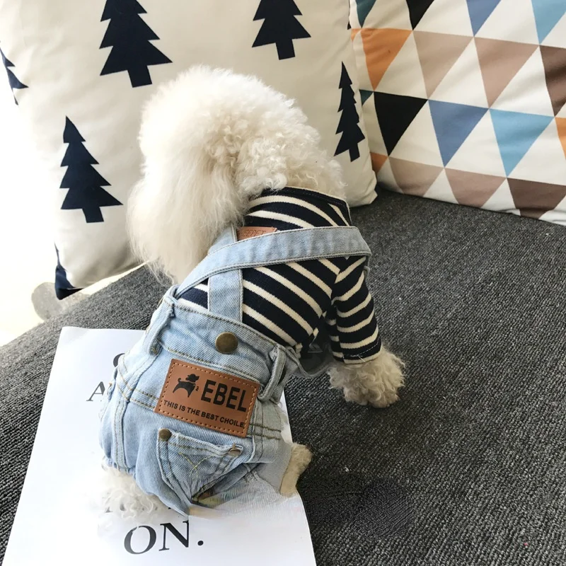 

Dog Clothes Denim Overalls Spring And Autumn New All-Match Overalls Pet Clothes Dog Pants Teddy Dog Clothes Комбинезон Для Собак