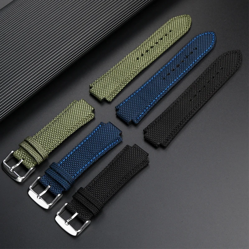 

Nylon Modified Watch Band For Casio GST-B400 EFB-680 ECB-10D Canvas Watch Strap Men Wristband waterproof Bracelet 26*14mm Black