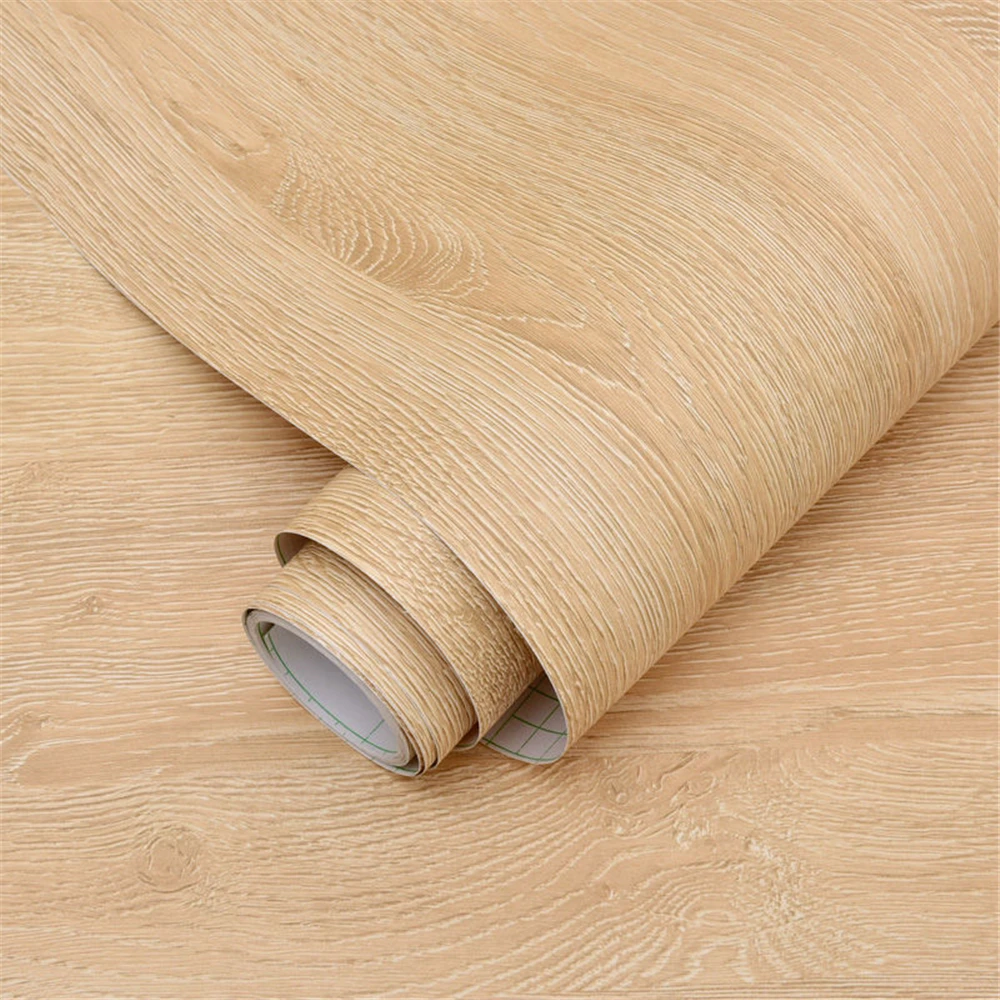 

PVC Wood Grain Stickers Wardrobe Cabinet Table Furniture Renovation Wallpaper Waterproof Self Adhesive Wall Papers Home Decor