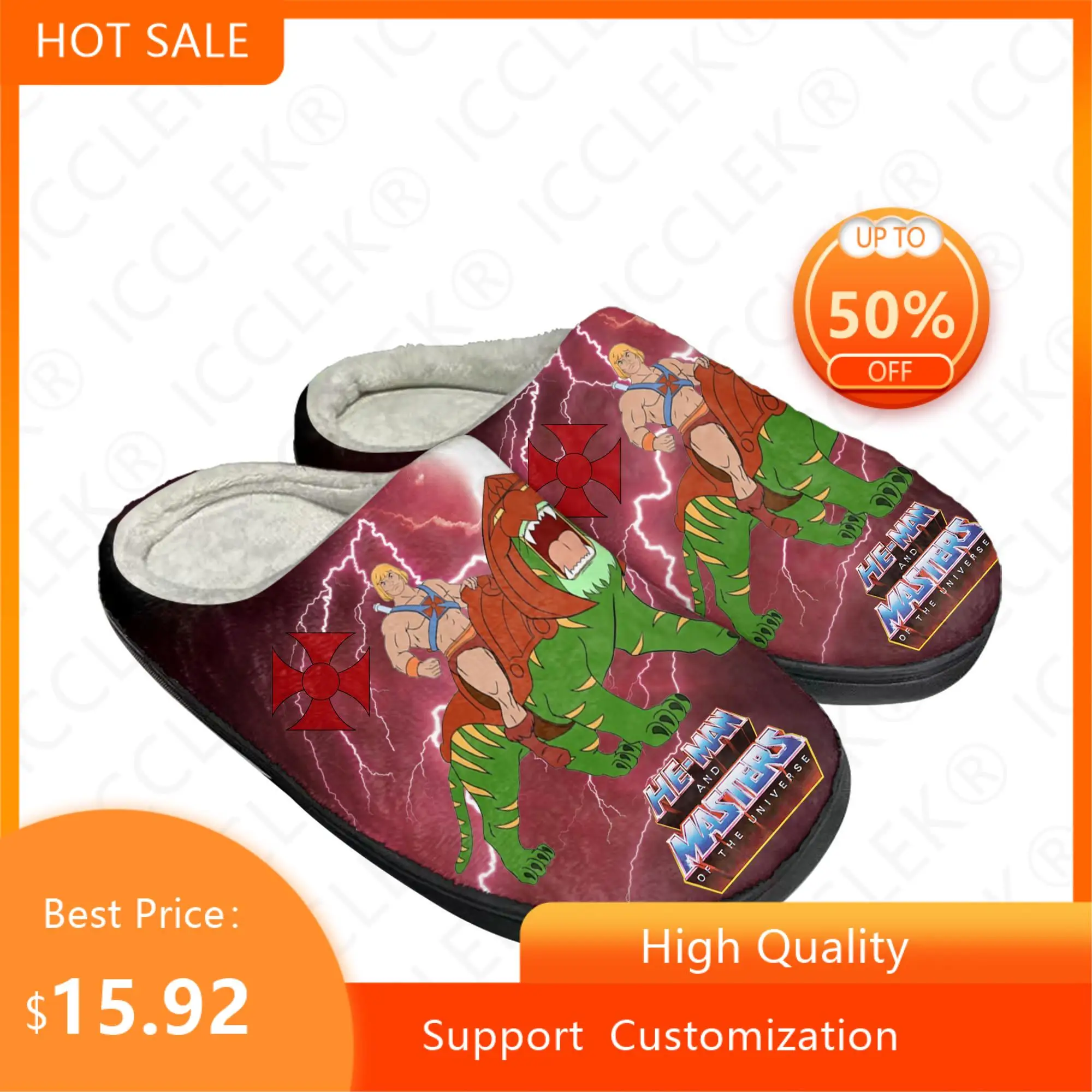 

Hot He-Man Masters of The Universe Home Cotton Mens Womens Custom Slippers Sandals Plush Casual Keep Warm Shoes Thermal Slipper