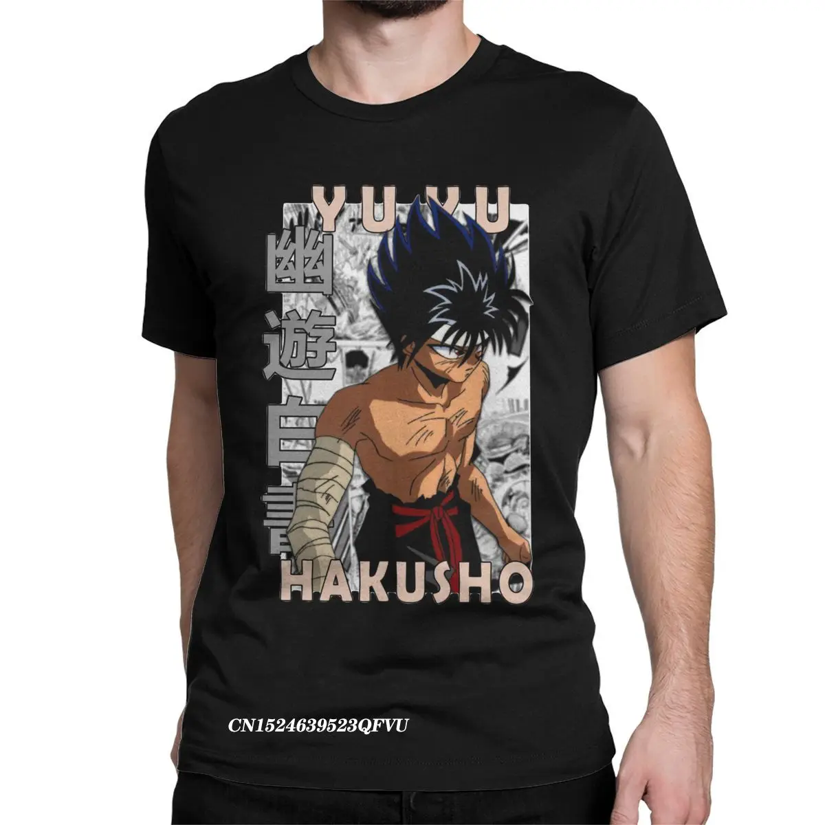 

Men's Tee Shirt Hiei Yu Yu Hakusho Manga Funny Cotton Tee Shirt Harajuku Tops T Shirts Crewneck Tops Gift Idea