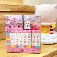 star kirby cartoon anime doll hand made building block calendar perpetual calendar desk calendar ornaments childrens gifts toys