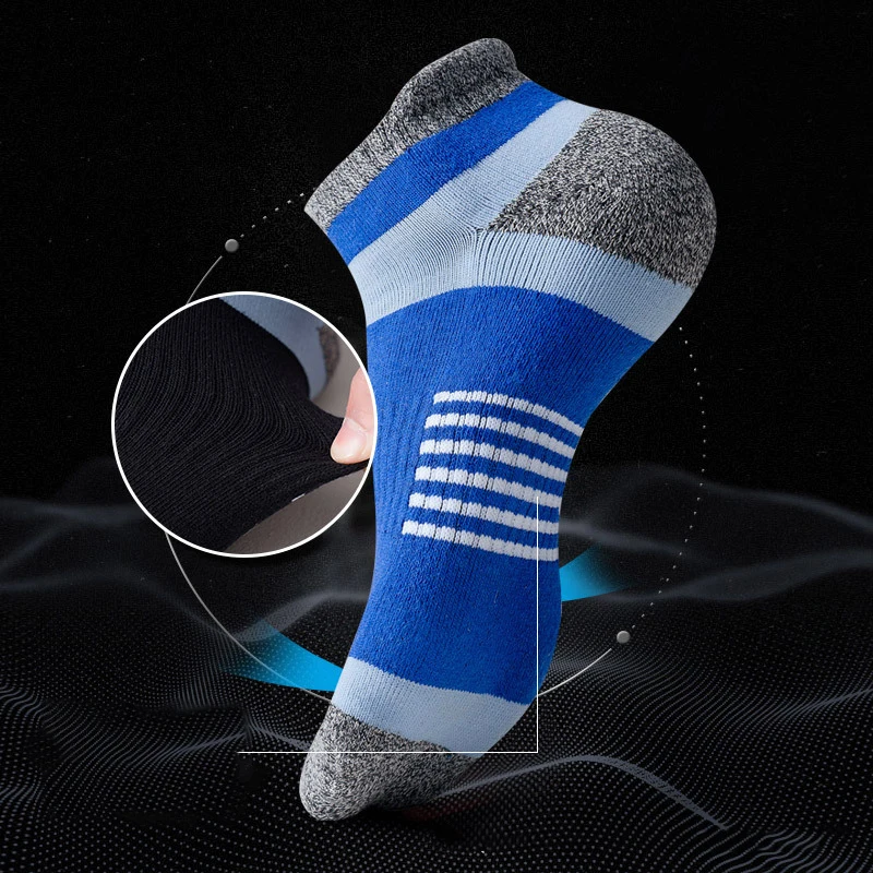 Socks Men's Sports Socks Anti-wear Sweat Absorption Running Socks Fitness Spring Summer Thickened Towel Bottom Professional