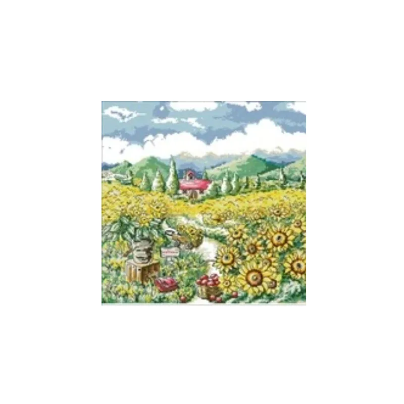 

xiaoyi cotton self-matching cross stitch Cross stitch RS cotton comes with no prints Dn-82 Sunflower Garden