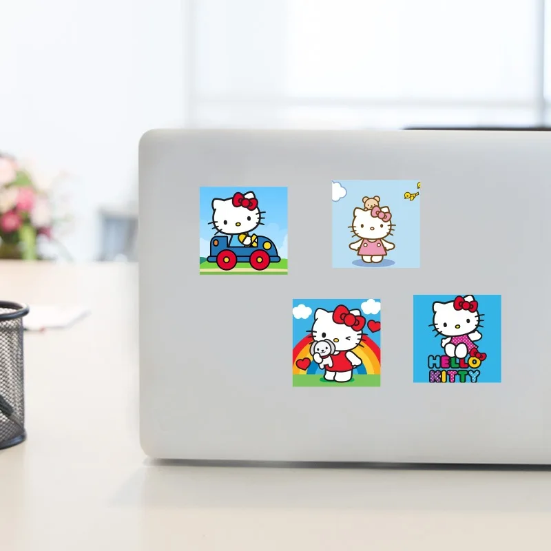 63 шт. детские наклейки милый мультфильм Hello Kitty игрушки для девочек ноутбук Kawaii