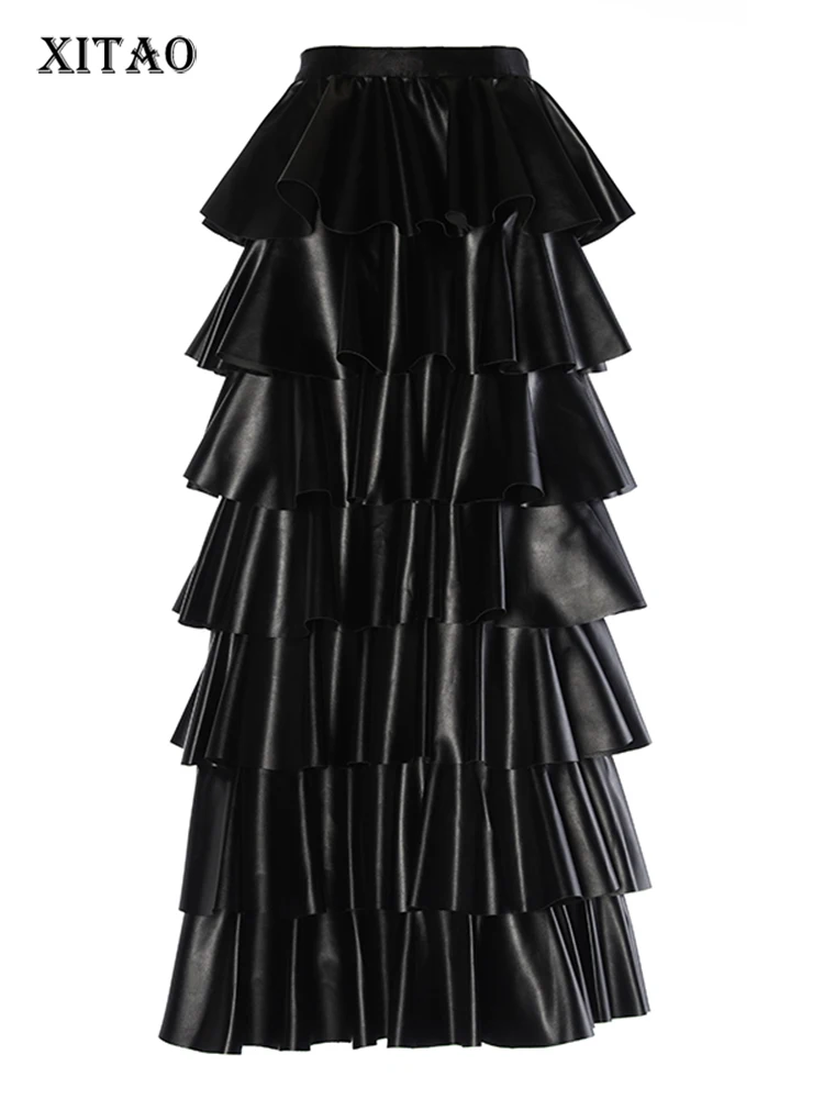 

XITAO, модная женская юбка со складками, тонкая, темпераментная, трендовая, уличная, 2023, осенняя, Новое поступление, юбка с оборками LYD1130