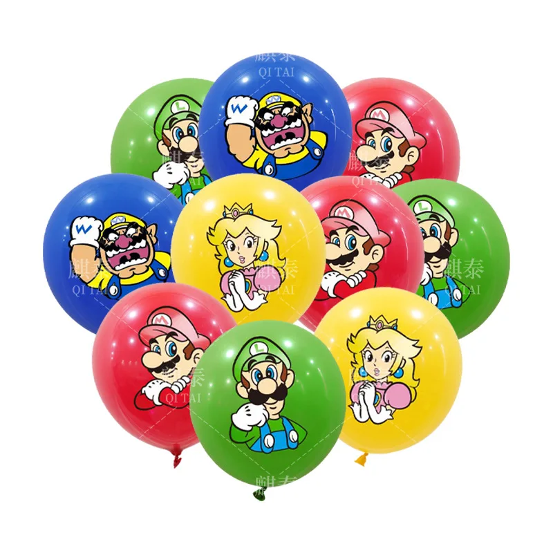 

Super Mario Bros Toys Cartoon Theme Balloons Set Anime Figures Mario Luigi Yoshi Bowser Toad Birthday Party Decoration Supplies