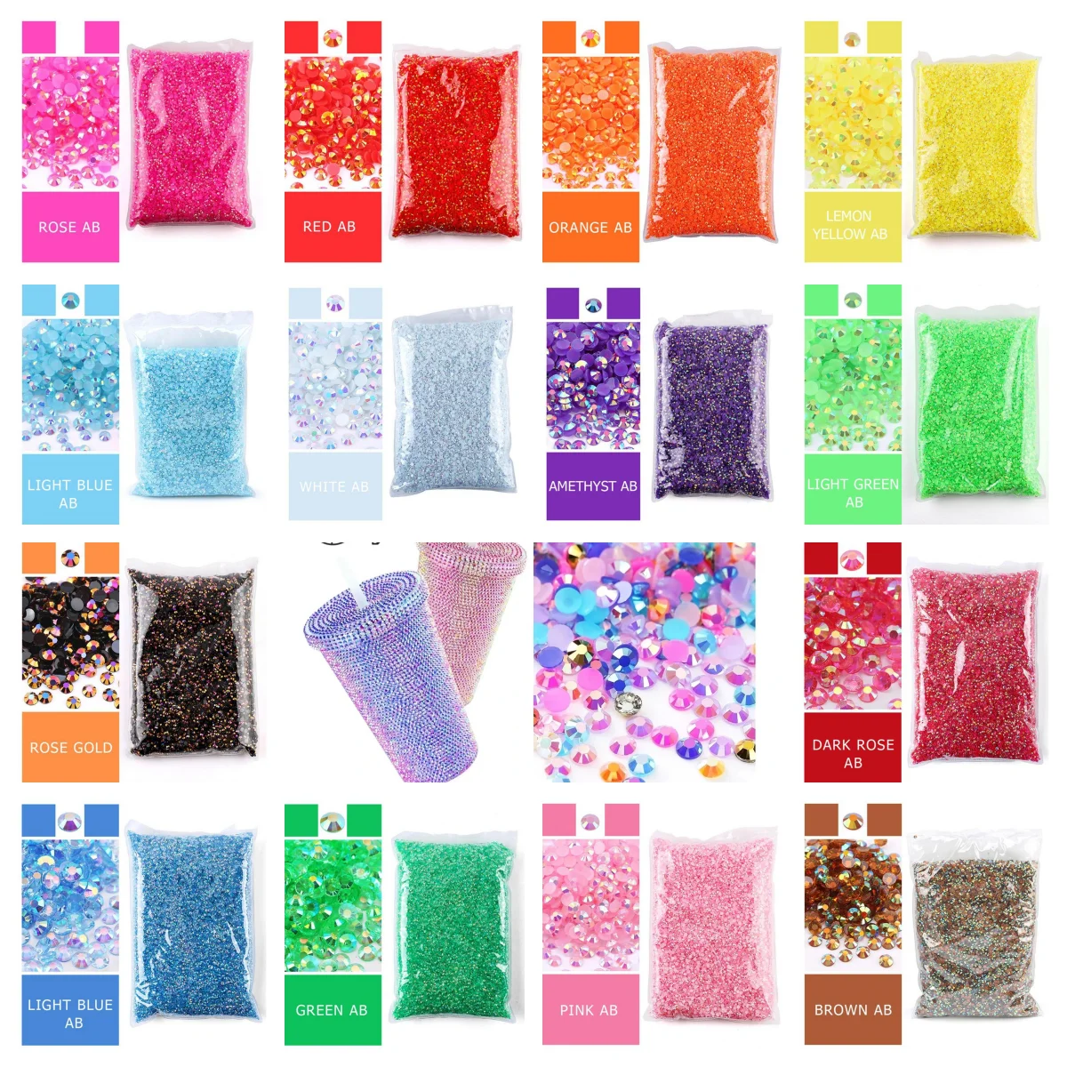 

Jelly Color AB Color 2mm,3mm,4mm,5mm，6mm， Facets FlatBack Resin Rhinestone Nail Art Garment Decoration Stones