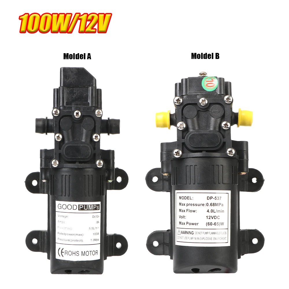 

Black Micro High Pressure Agricultural DP-537 Electric Water Pump 12V 220V Durable 130PSI 5.5L/min Diaphragm Water Spray