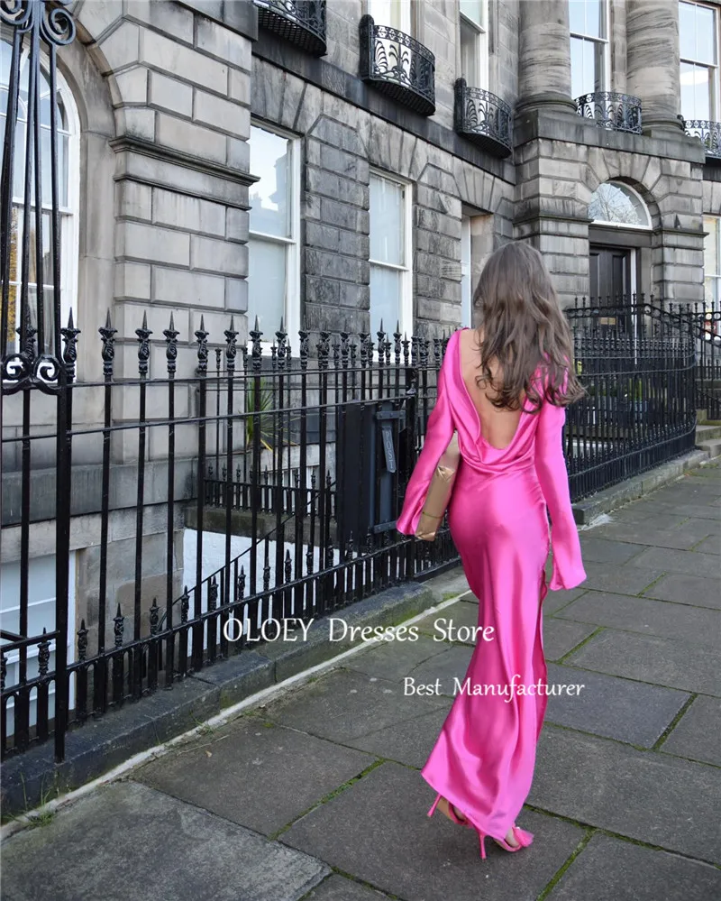 Женское вечернее платье с длинным рукавом круглым вырезом и длиной до щиколотки