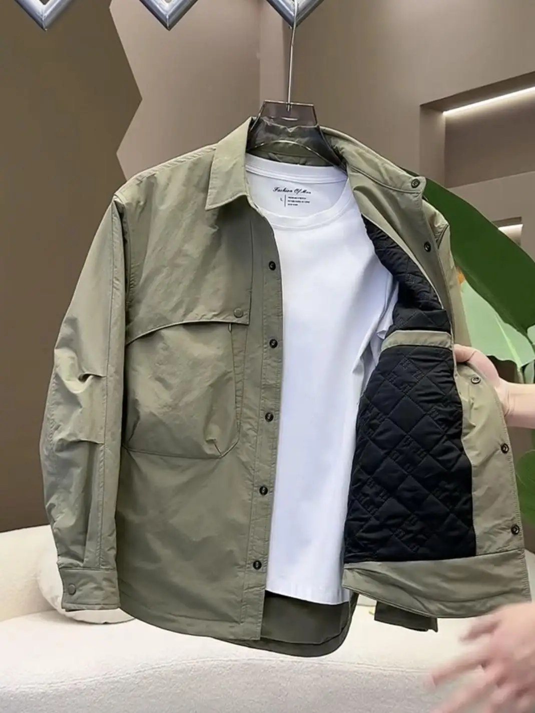 Autumn and Winter Deconstruction Draping Cutting/three-dimensional Cutting Casual Cargo Cotton-padded jacket Men's Fashion Br...