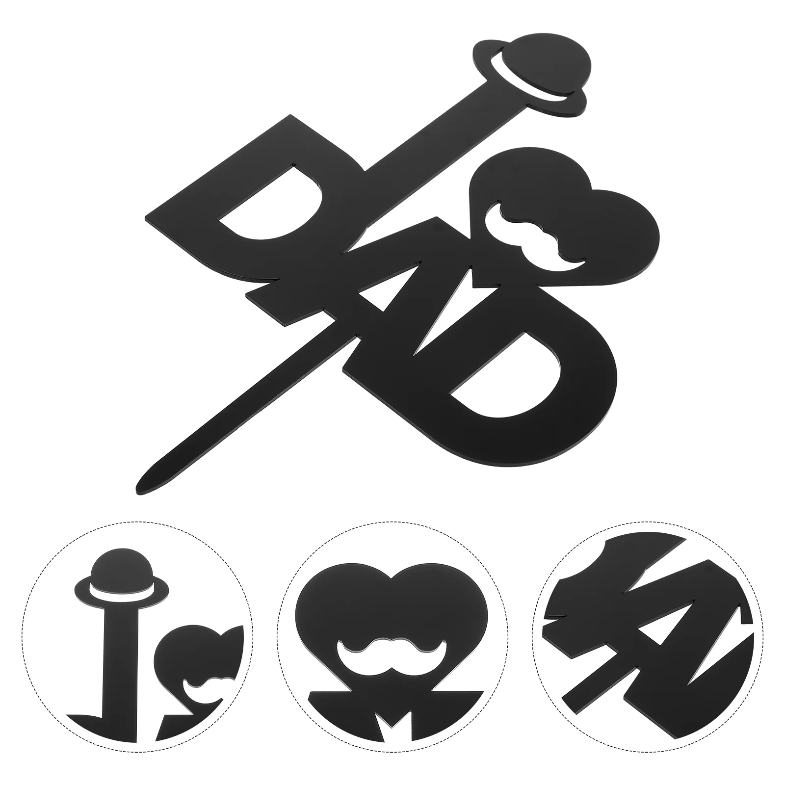 

2 Pcs Father's Day Cupcake Toppers Cake Inserting Decors Acrylic Dessert Toppers
