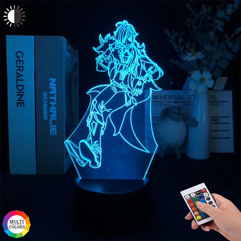 

Genshin ударная тартаглия Косплей-фигурка 3D ночной Светильник аниме лампа для детского подарка спальня светодиодная декоративная прикроватна...
