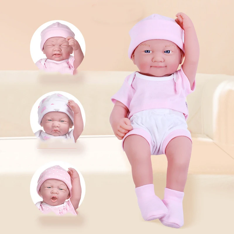 

New Bebe Reborn Doll 35cm Silicone Reborn Toys For Girl Cute Crying Emoji Doll Full Body Silicone Boy Girl Bebes Reborn Toy Gift