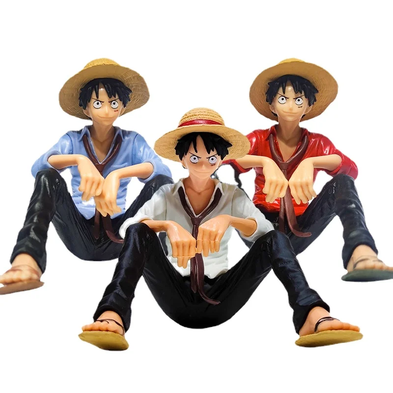 One Piece Monkey D Luffy Сидящая ПВХ экшн-фигурка 11 см аниме One Piece Luffy рубашка фигурка модель игрушки