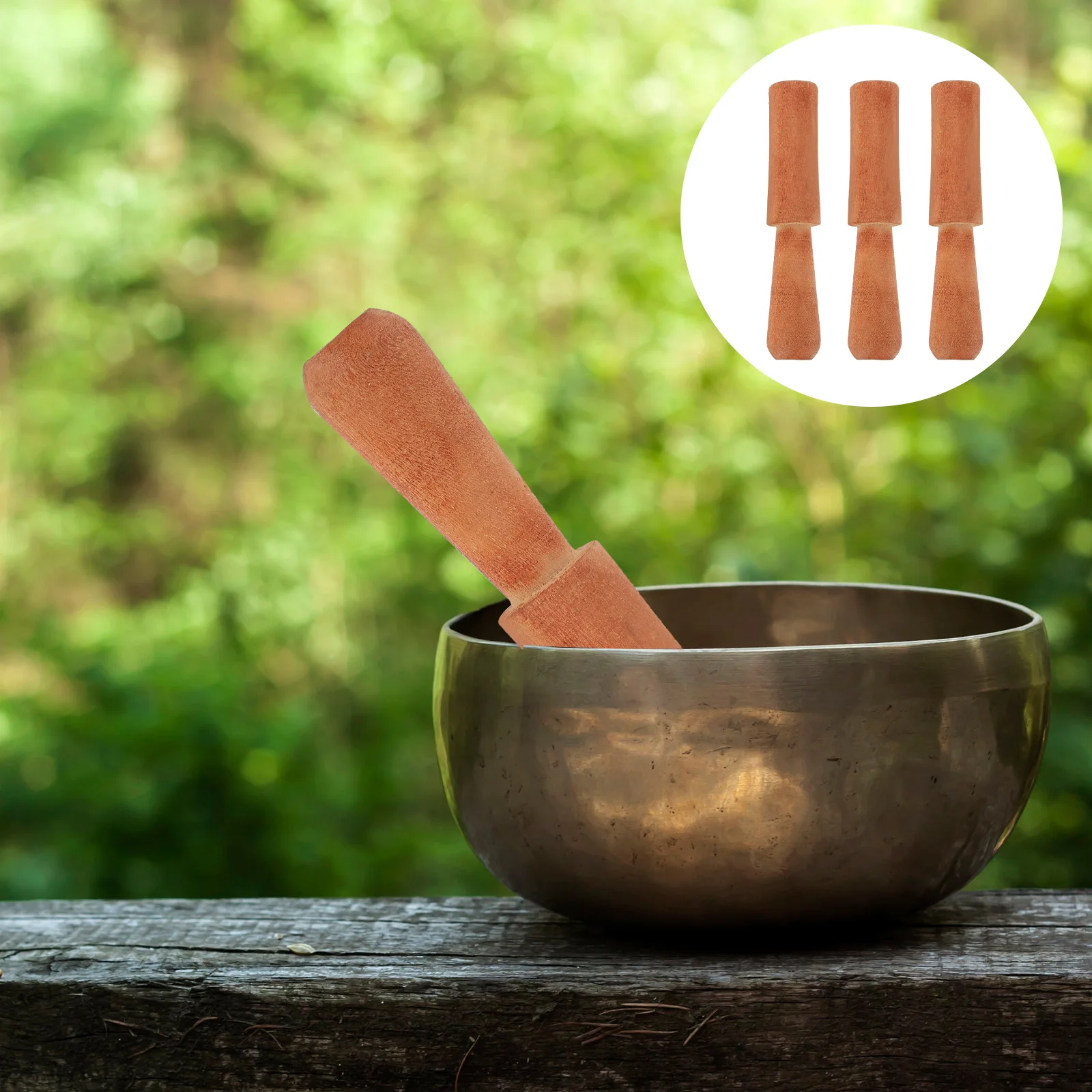 

3pcs Sound Bowl Rods Accessory Singing Bowl Sticks Wooden Sticks