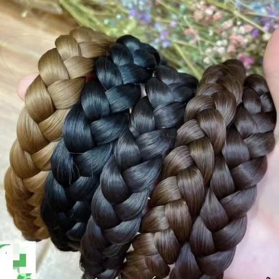 

Hair hoop accessories Fried Dough Twists braid with teeth anti slip hair hoop press hair wide edge hair hoop adult female