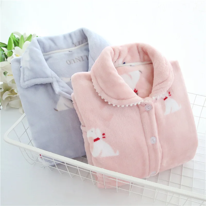 Man Pajamas Winter Men Sleep Lounge Set 2 Pieces Cute Couple Pajama Thick Nightwear for Women With Sleeves Pijama Mujer Invierno