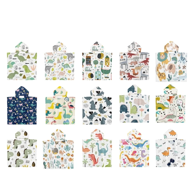 For Kids Kids Poncho Towel Hooded Beach Towel Swimming Bath 