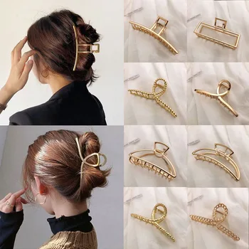 Metal Hair Clip Women Geometric Hairclips Big Hair Claw Clamps for Girls Barrette Hairpin Diverse Shape Hair Accessories Gifts 1