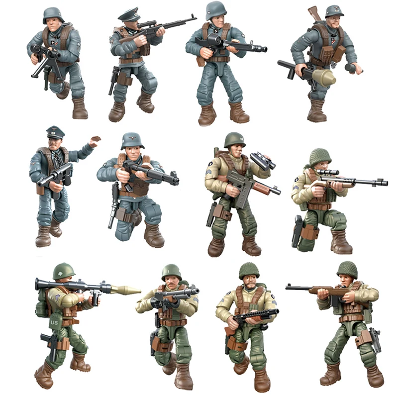 

ww2 military America troops batisbrick mega building block world war germany army forces action figures weapon brick toy