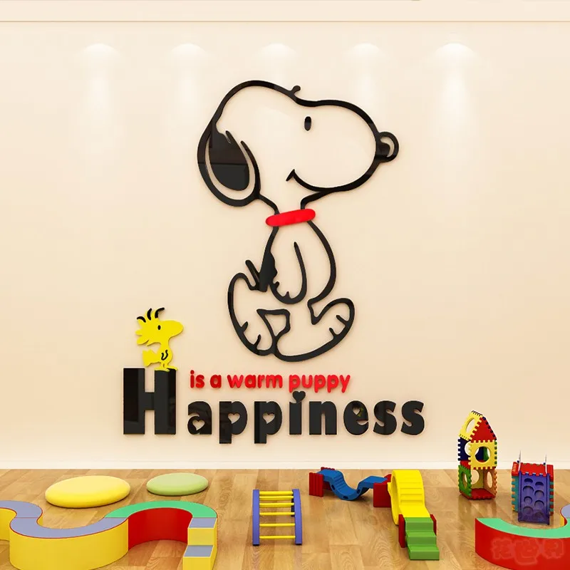 

Милые Мультяшные трехмерные наклейки на стену с принтом Снупи Чарли Браун для детской комнаты спальни прикроватная декоративная наклейка ...