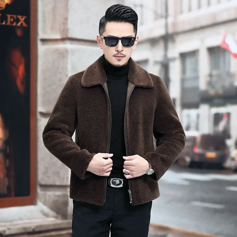 

Men's Mid-length Autumn New Natural Fur Large Size Male Velvet Thickening Real Fur Men Clothing High Street Top Outerwear G410
