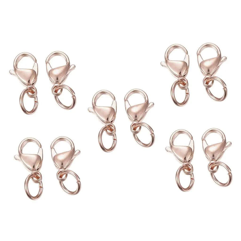 

10pcs Lobster Clasps Keychain Key Rings Snap Hooks for Necklace Jewelry Making