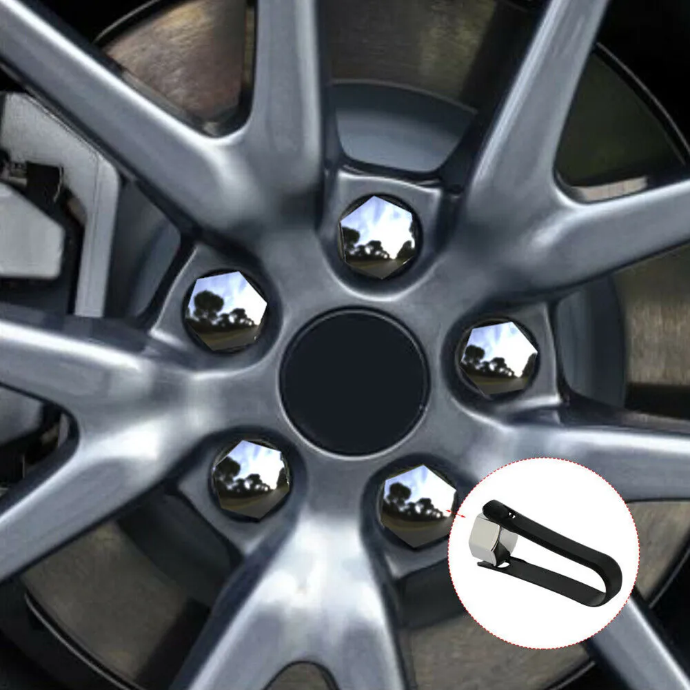 

18*24mm Wheel Lug Nut Cap Covers 20pcs Accessories Silver Trim Durable