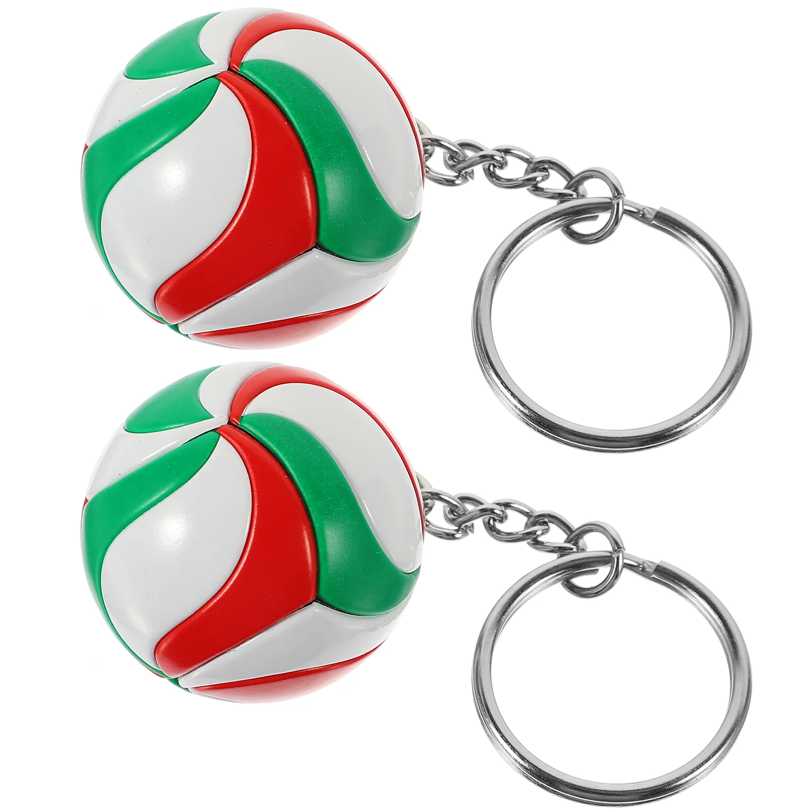 

2 Pcs Volleyball Model Toy Hanging Bag Pendant Decorate Exquisite Keychains Alloy Lovers Basketball Accessories
