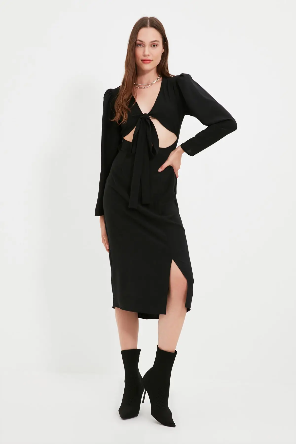 

Trendyol Tall Lacing Detail Dress TWOAW22EL1031