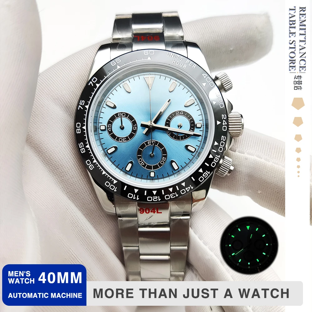 The latest 40mm Panda Quartz watch VK63 calibre sapphire mirror for boys stylish waterproof multi-function three-eye chronograph
