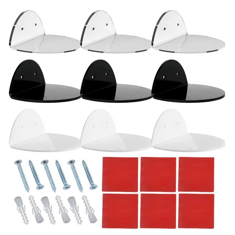 

Acrylic Shelves Clear Floating Shelf For Wall Space Adhesive Wall Shelves For Speaker Frame Camera Clear Bathroom Wall