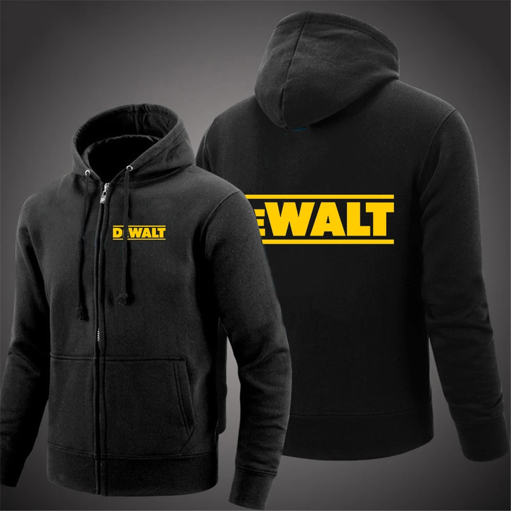 

2021 Autumn Winter New Men's Dewalt Printing Sweatshirts Hooded Long Sleeve Zipper High street Harajuku Style Jacket Sweatshirts