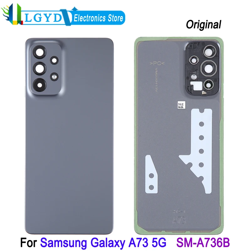 Задняя крышка для Samsung Galaxy A73 5G SM-A736B задняя аккумулятора телефона с рамкой