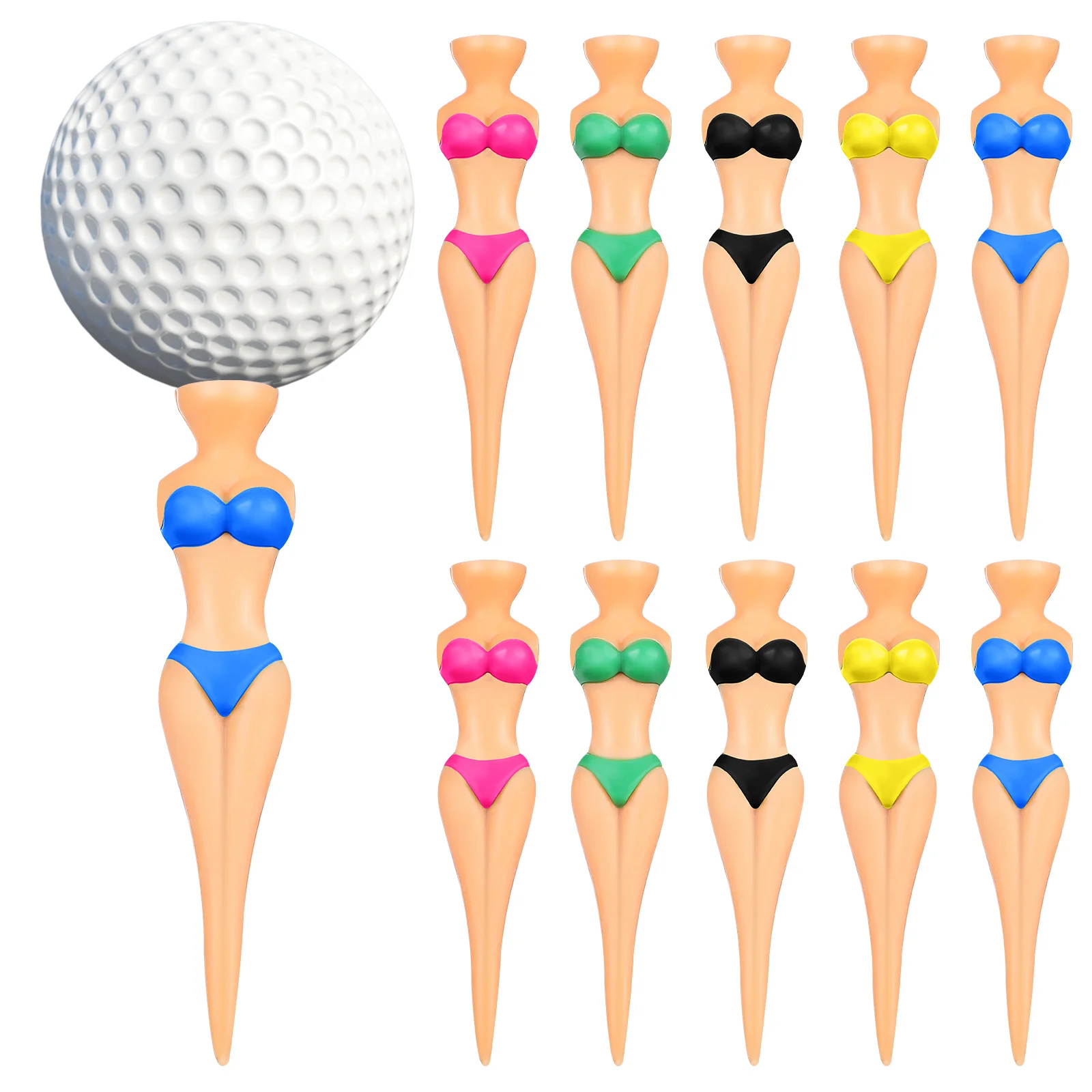 

Шарики-гвоздики для гольфа, гольфы, тренировочные подставки, регулируемые стандартные пластиковые футболки, забавные бикини для девочек