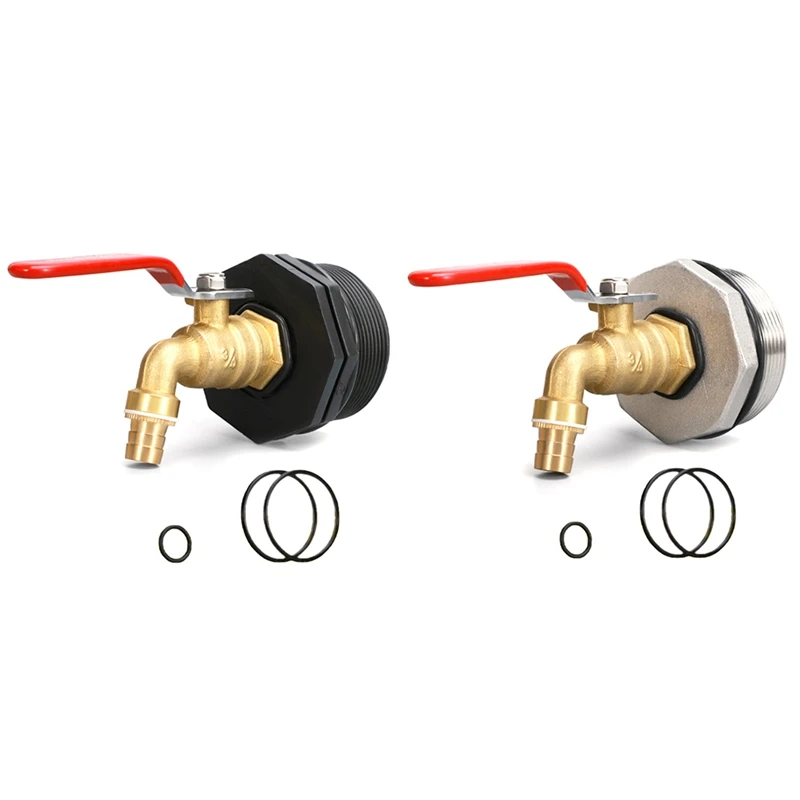 

IBC Ton Barrel Valve Adapter 304 Stainless Steel Core 2 Inch To 6 Tap 3/4 Brass Faucet Garden Water Connectors