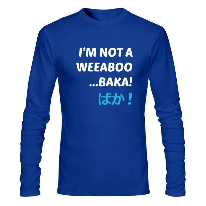 

Мужская одежда, новая мужская футболка с принтом, хлопковая Футболка с круглым вырезом и короткими рукавами, стиль Im Not A Weeaboo Baka! Женская футб...