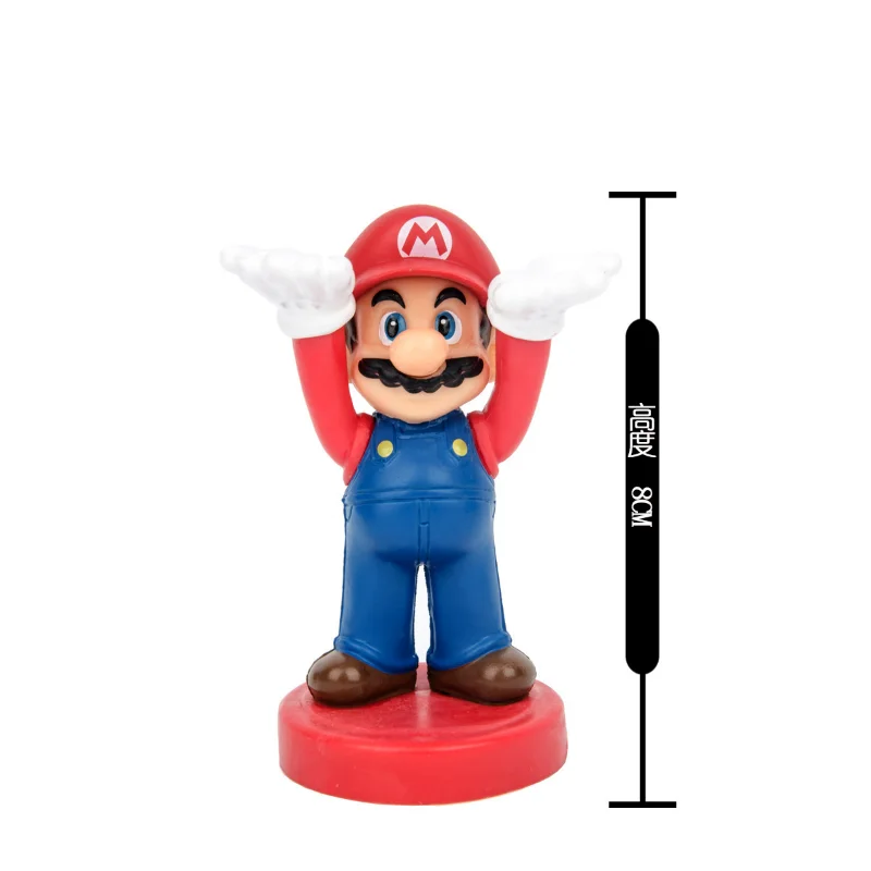 

8cm Game Super Mario Bros Figure Model Car Ornament Pen Drag Cartoon Anime Doll Figure Ornaments Kids Birthday Gifts