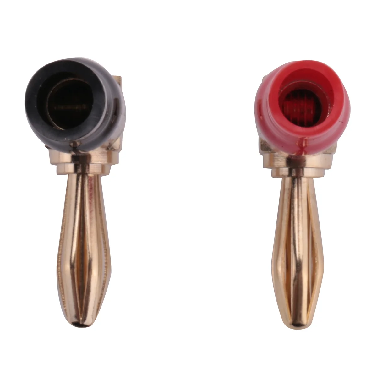 

8Pcs 4mm Banana Plug Speaker Wires Connector Adapter 24K Gold Plated Screw Type Pure Copper Right Angle Banana Plugs