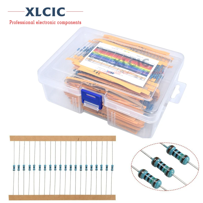 

2600pcs/Lot 1/4W 0.25W 1% Metal Film Resistors Assorted Pack Kit Set Lot Resistors Assortment Kits Fixed resistor 130 Values