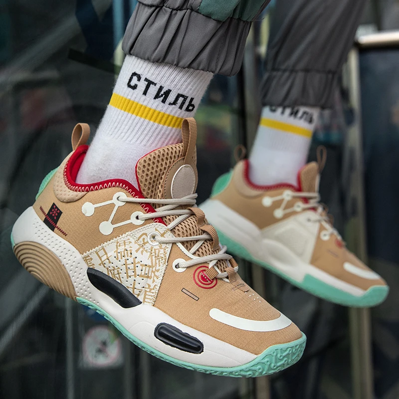 High Quality Comfortable Breathable Basketball Shoes 2023 Spring New Mens Sports Fashion Anti-slip Rubber Outsole Shoes 36-45