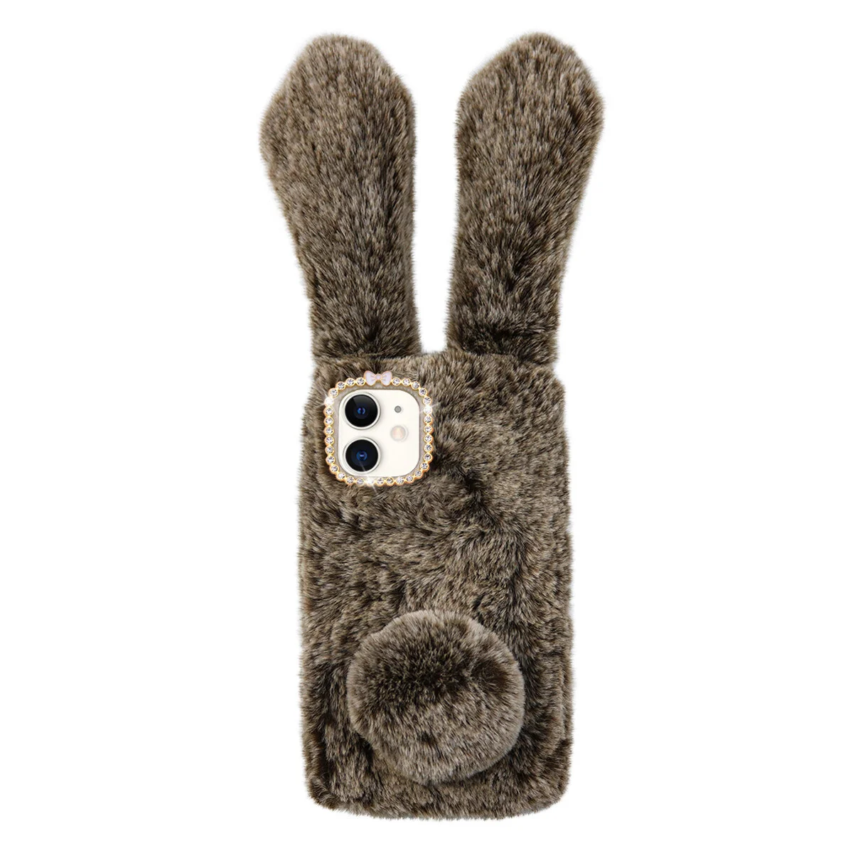 

Protective Shell Winter Warm Cover Bunny Ears Case Fluffy Furry Rabbit