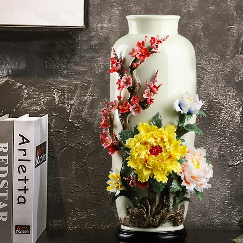 

Большие керамические вазы, современные сухие цветы, роскошные вазы икебаны, китайская эстетика, декоративные вазы Jarron для офисного стола YY50HP