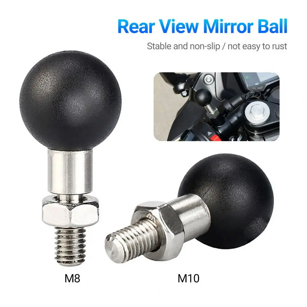 

M8/M10 Ball Mount Base Sturdy Structure Phone Bracket Fixed Waterproof Motorcycle Side Mirror Ball Head Base Adapter for Bicycle